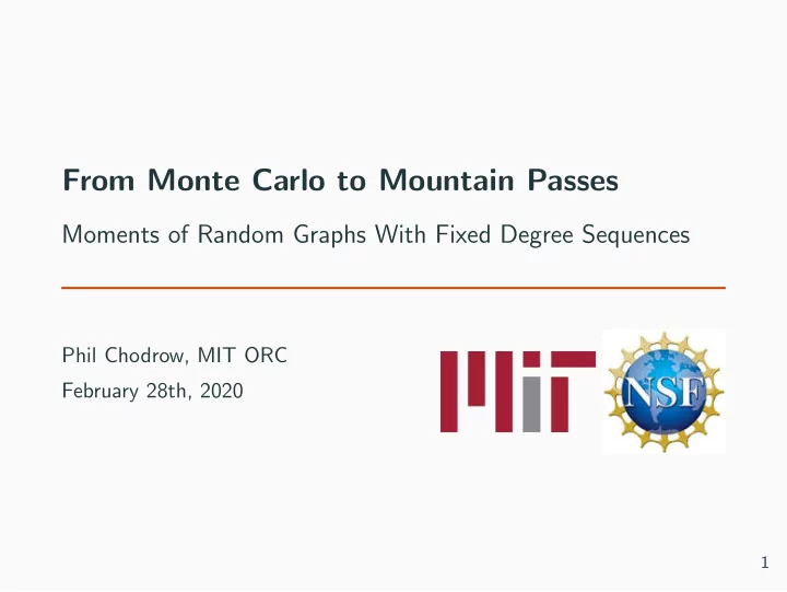 from monte carlo to mountain passes