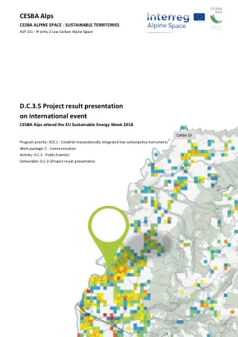 CESBA Alps SUSTAINABLE TERRITORIES  CESBA ALPINE SPACE - SUSTAINABLE TERRITORIES  ASP 151 -