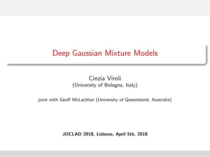 deep gaussian mixture models