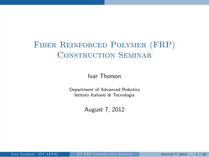 fiber reinforced polymer frp construction seminar