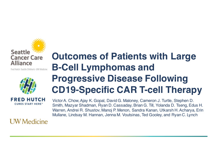outcomes of patients with large b cell lymphomas and