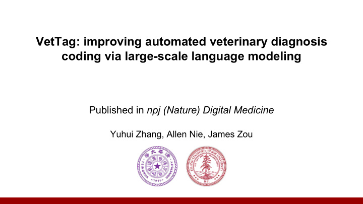 vettag improving automated veterinary diagnosis coding