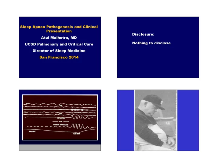 sleep apnea pathogenesis and clinical presentation