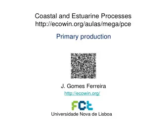 http://ecowin.org/aulas/mega/pce  Primary production  J. Gomes Ferreira  http://ecowin.org/