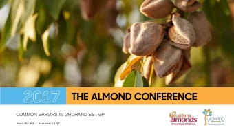 COMMON ERRORS IN ORCHARD SET UP  Room 308-309  |  December 5 2017 CEUs  New Process  Certified