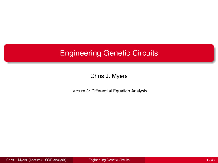 engineering genetic circuits