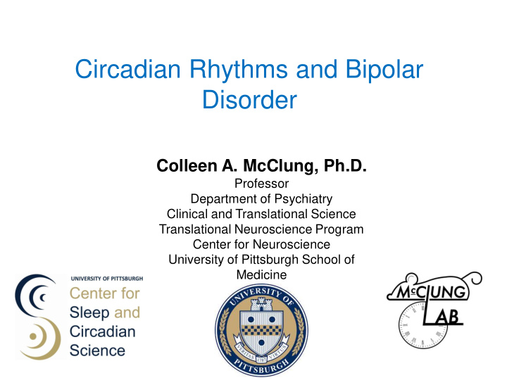 circadian rhythms and bipolar disorder
