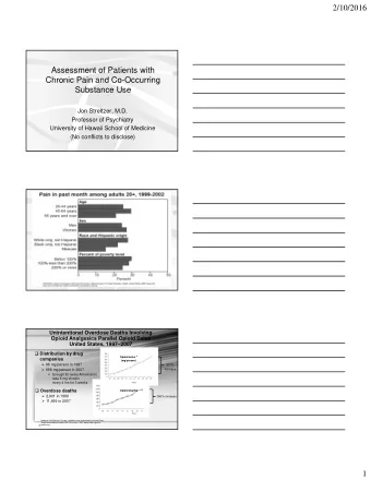 2/10/2016  Assessment of Patients with  Chronic Pain and Co-Occurring  Substance Use  Jon