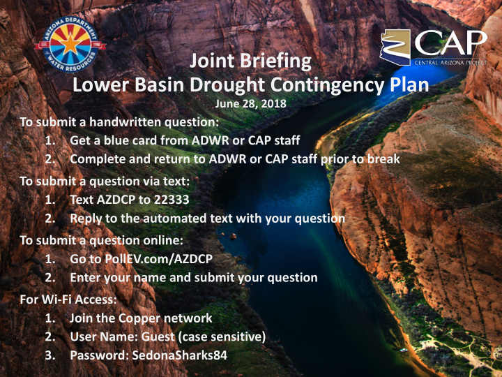 joint briefing lower basin drought contingency plan