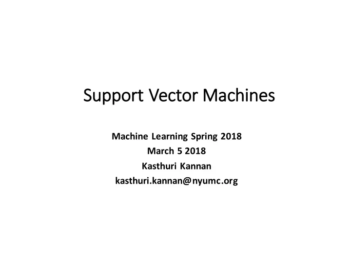 su support vector machines