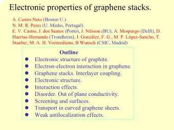 Electronic properties of graphene stacks.  A. Castro-Neto (Boston U.)  N. M. R. Peres (U. Minho,