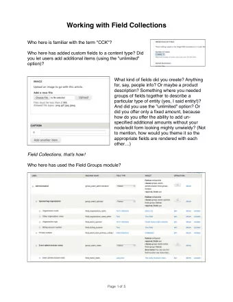 Working with Field Collections  Who here is familiar with the term &quot;CCK&quot;?  Who here has