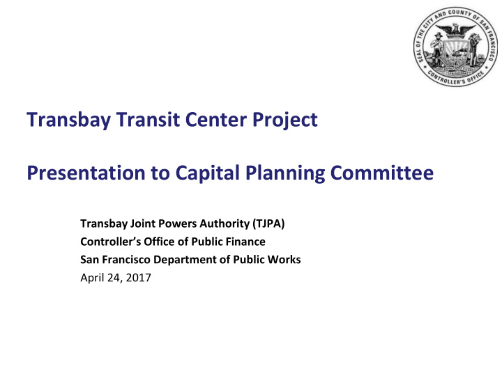 presentation to capital planning committee
