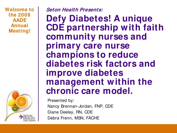 defy diabetes a unique