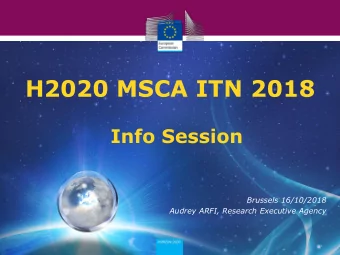 H2020 MSCA ITN 2018  Info Session  Brussels 16/10/2018  Audrey ARFI, Research Executive Agency  1-