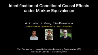 Identification of Conditional Causal Effects  under Markov Equivalence  Amin Jaber, Jiji Zhang,