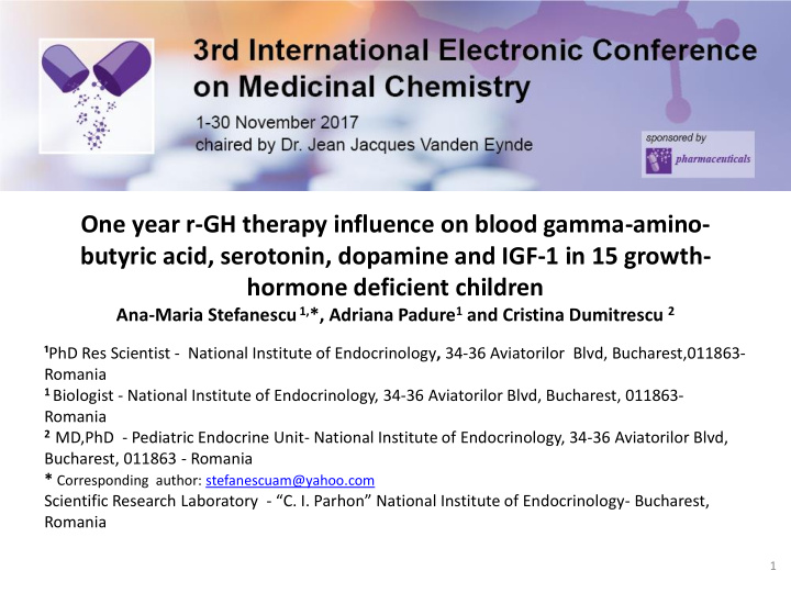 one year r gh therapy influence on blood gamma amino