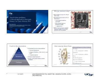 Meniscus  Meniscus  Evidence-based approach  Collateral Ligaments  Recent  high quality