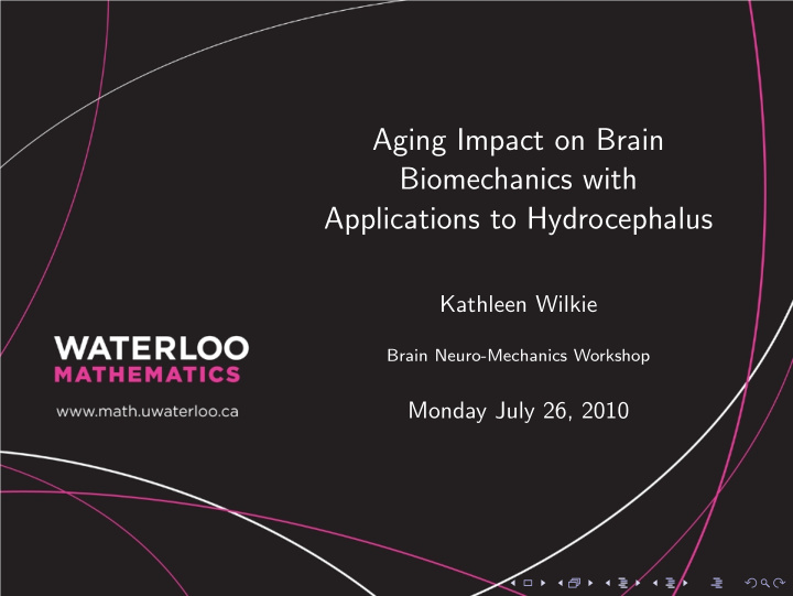 aging impact on brain biomechanics with applications to