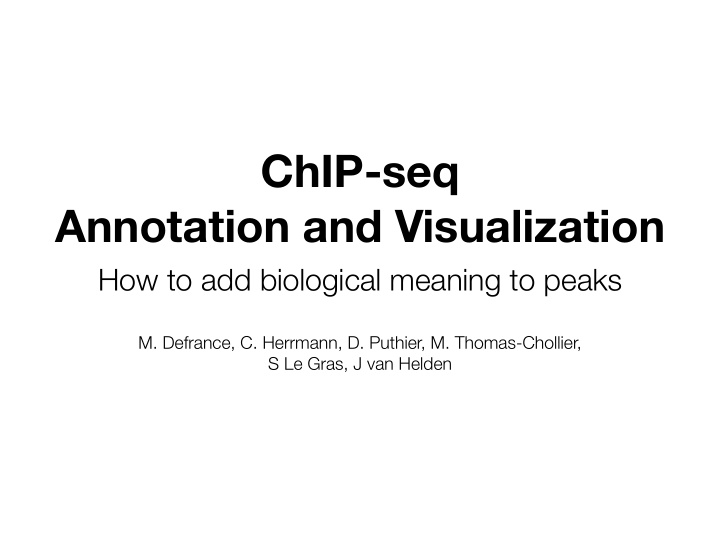 chip seq annotation and visualization
