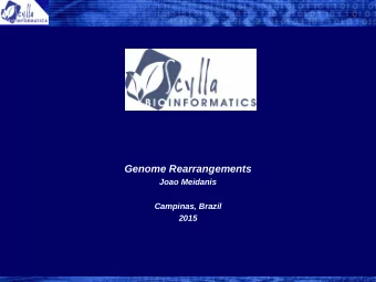 1  AGENDA  1.  Summary  2.  Genome comparison  3.  Rearrangement events  4.  Example: mouse vs.