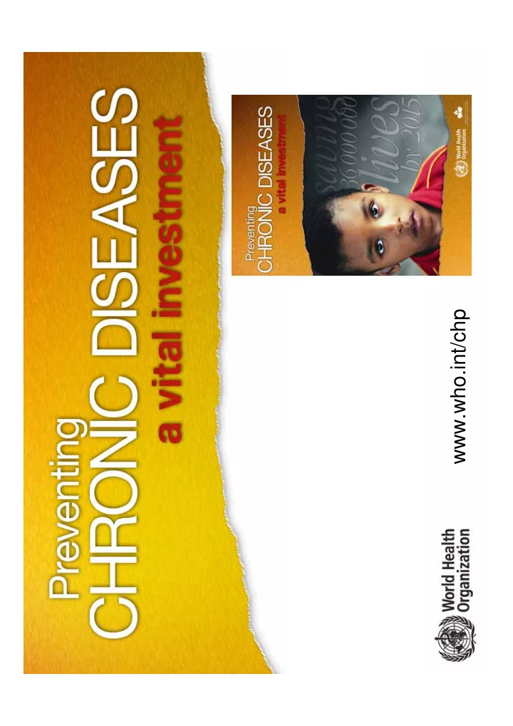 who int chp did you know chronic diseases
