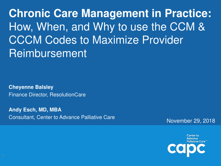chronic care management in practice