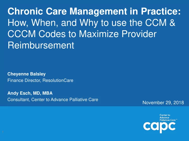 chronic care management in practice