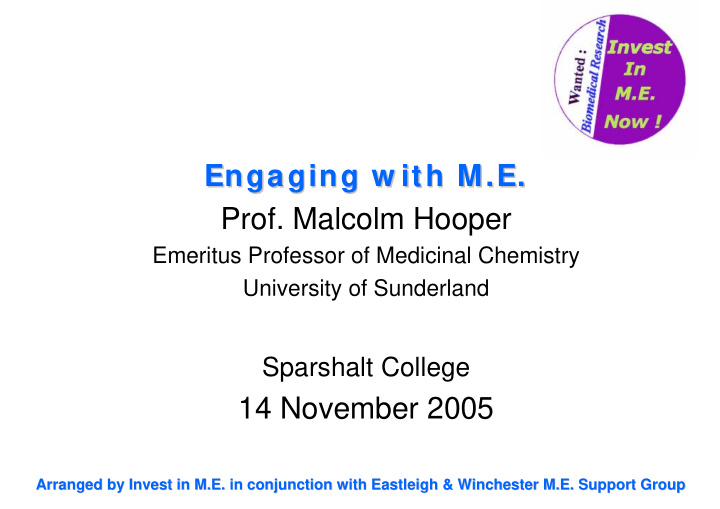 engaging w ith m e engaging w ith m e prof malcolm hooper