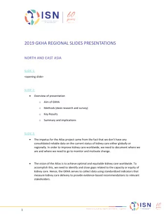 2019 GKHA REGIONAL SLIDES PRESENTATIONS  NORTH AND EAST ASIA  SLIDE 1:  &lt;opening slide&gt;