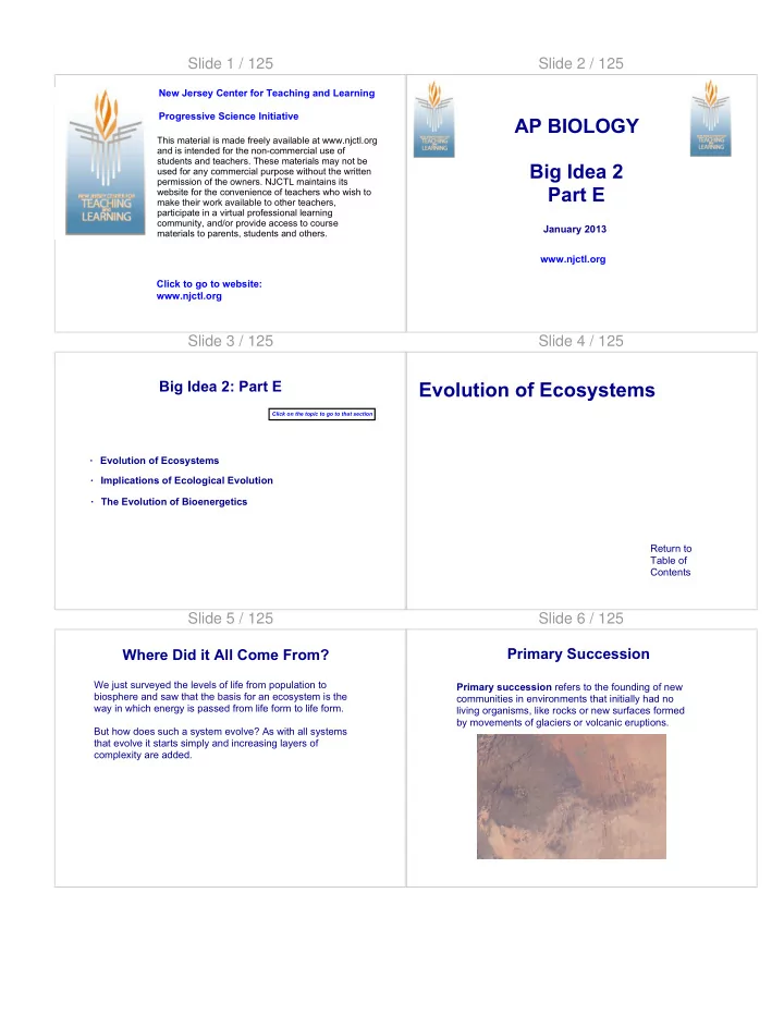 evolution of ecosystems