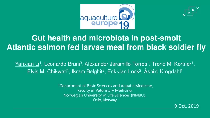 gut health and microbiota in post smolt atlantic salmon
