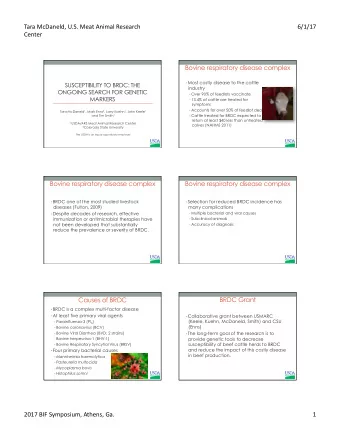 Tara  McDaneld,  U.S.  Meat  Animal  Research    6/1/17    Center    Bovine