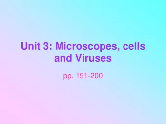 Unit 3: Microscopes, cells  and Viruses  pp. 191-200  Modern Microscopes  Compound light microscope