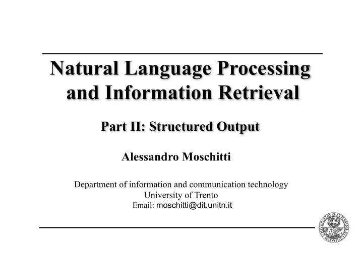 natural language processing and information retrieval