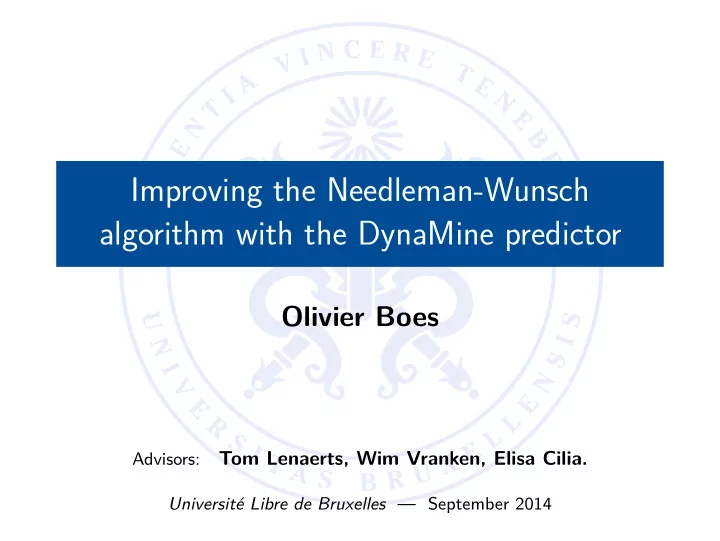 improving the needleman wunsch algorithm with the