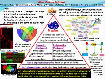 What Causes Autism?  Valerie Hu, Ph.D.; Biochemistry and Molecular Medicine; The George Washington