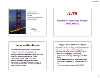 LIVER  Vice Chair  Director of Surgical Pathology  Dept of Pathology  Update on Staging of Fibrosis