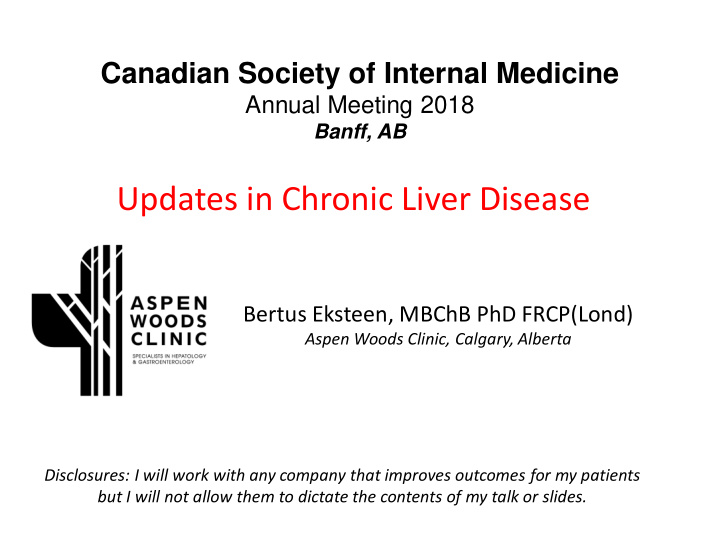 updates in chronic liver disease