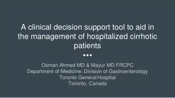 A clinical decision support tool to aid in  the management of hospitalized cirrhotic  patients