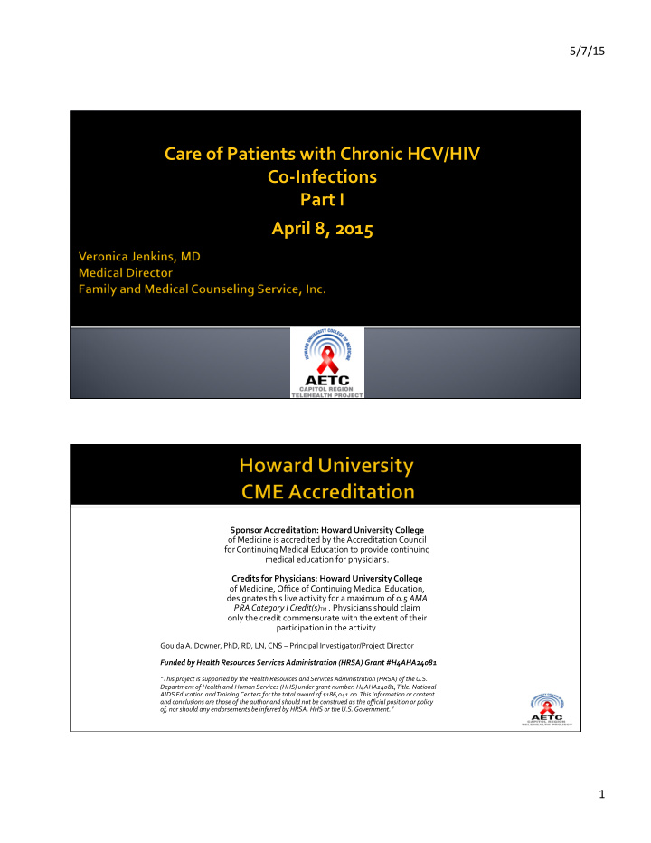 care of patients with chronic hcv hiv co infections part i