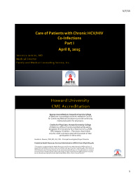 care of patients with chronic hcv hiv co infections part i