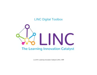 LINC Digital Toolbox  (c) 2019. Learning Innovation Catalyst (LINC). ARR  Digital Toolbox -