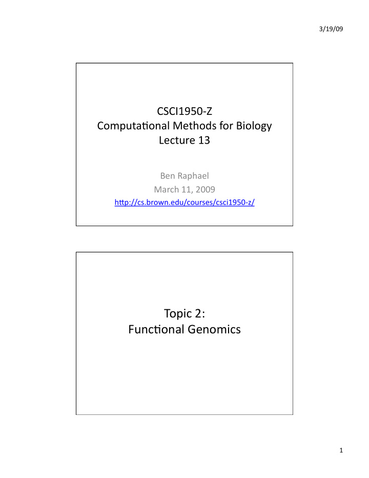topic 2 func3onal genomics