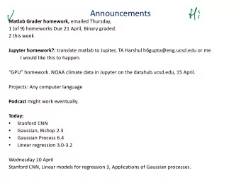 Hi Matlab Grader homework, emailed Thursday,  1 (of 9) homeworks Due 21 April, Binary graded.  2