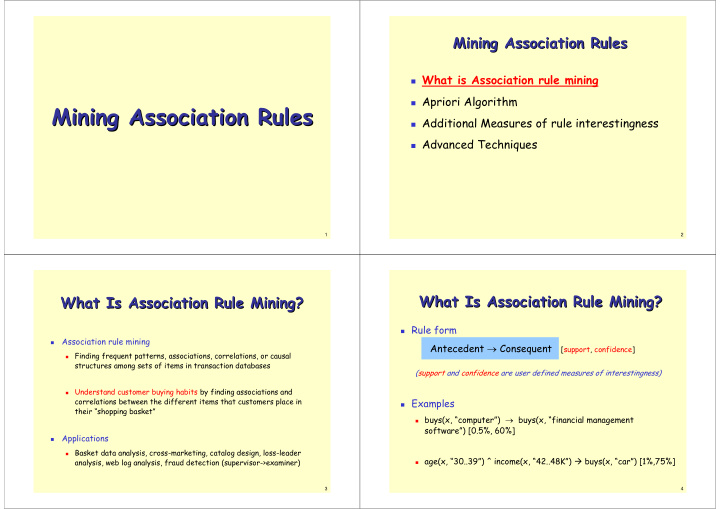mining association rules mining association rules