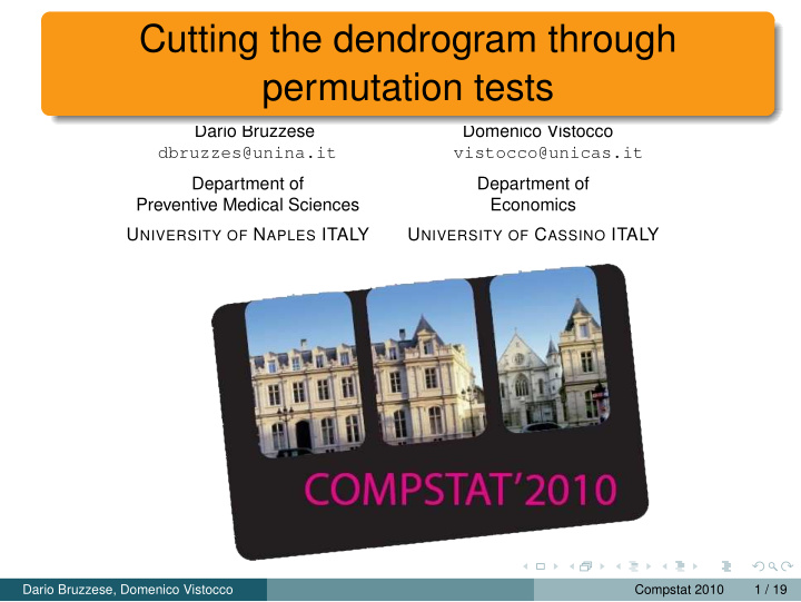cutting the dendrogram through permutation tests