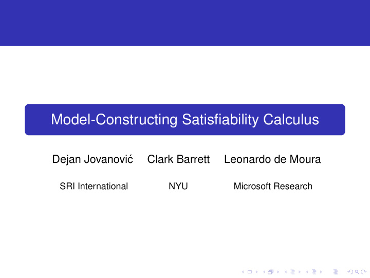 model constructing satisfiability calculus