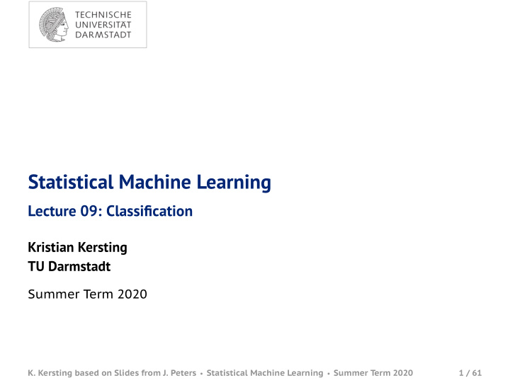 statistical machine learning