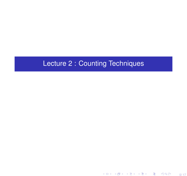 lecture 2 counting techniques